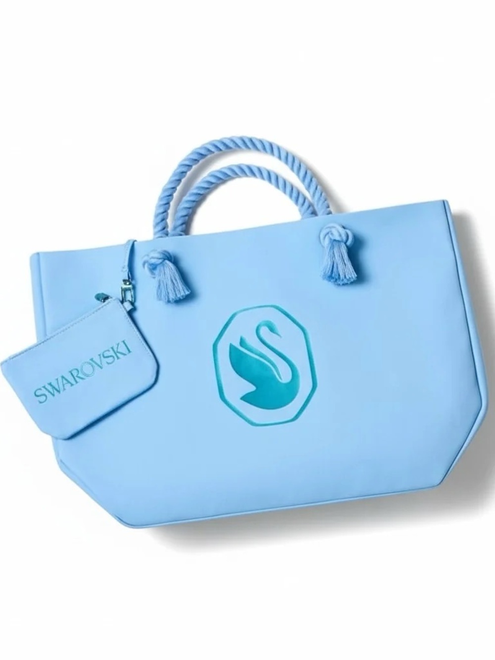 Swarovski Sky Blue Tote with Swan Emblem